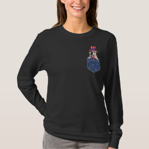 Bulldog 4th July For Women Dog American Flag T-Shirt