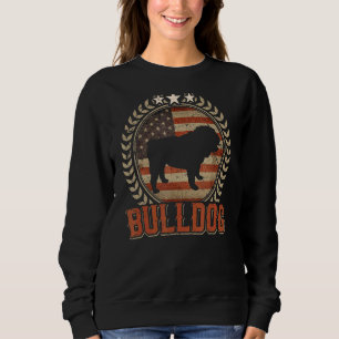 Bulldog American Flag Usa Patriotic Dog Sweatshirt