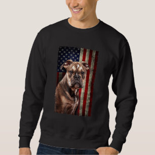 Bulldog American Flag Usa Patriotic Dog Sweatshirt