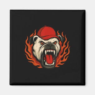 Bulldog American Football Spirit Burning Powered M Magnet
