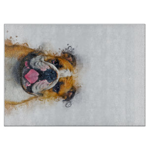 Bulldog Art English Bulldog Lover Gift Idea Cutting Board