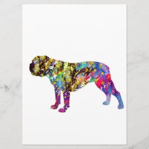 Bulldog Art Watercolor Portrait Menu