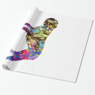 Bulldog Art Watercolor Portrait Wrapping Paper