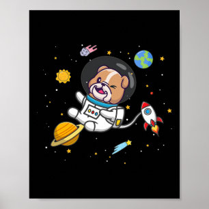 Bulldog Astronaut  Poster