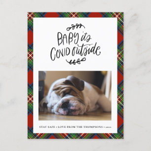BULLDOG   Baby its COVID Outside Cute Christmas Holiday Postcard