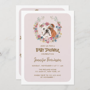 Bulldog Baby Shower Invitation