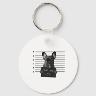 Bulldog Bad Dog Jail Frenchie Dog Mum Lover Key Ring