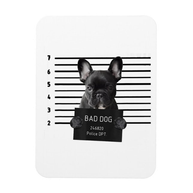 Bulldog Bad Dog Jail Frenchie Dog Mum Lover Magnet (Vertical)