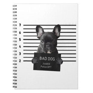 Bulldog Bad Dog Jail Frenchie Dog Mum Lover Notebook
