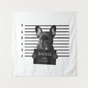Bulldog Bad Dog Jail Frenchie Dog Mum Lover Tapestry
