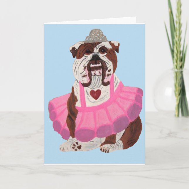 Bulldog Ballerina Card (Front)