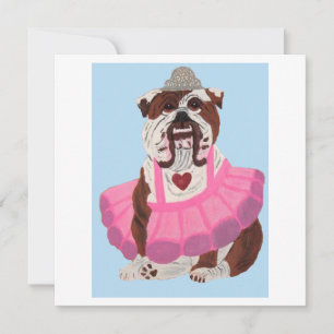 Bulldog Ballerina Holiday Card