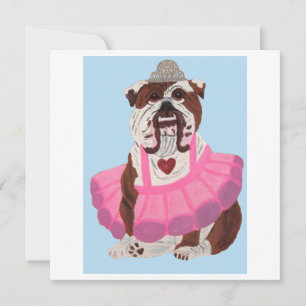 Bulldog Ballerina Thank You Card
