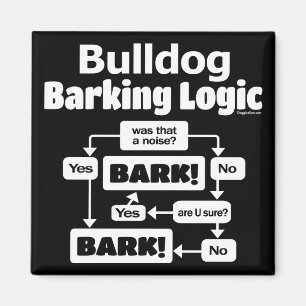 Bulldog Barking Logic Magnet