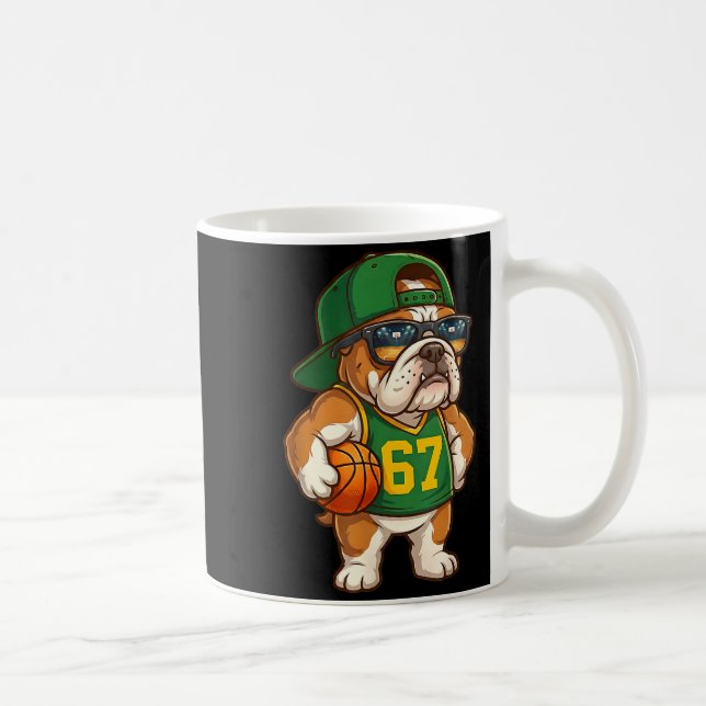 Bulldog Basketball 67 Gen Alpha Slang Srts Dog Boy Coffee Mug (Right)