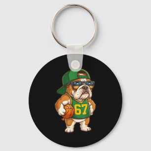 Bulldog Basketball 67 Gen Alpha Slang Srts Dog Boy Key Ring