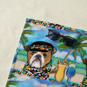 Bulldog             beach towel