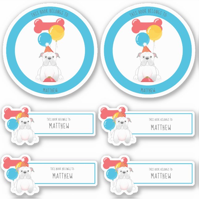 Bulldog Birthday Party This Book Belongs to (Front)