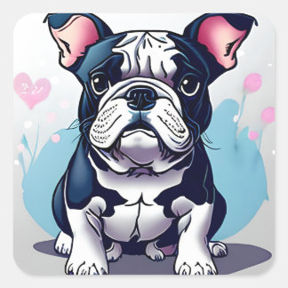 Bulldog Bliss Square Sticker