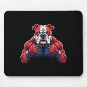 Bulldog Boxer MMA Training Martial Arts Animal Art Mouse Pad
