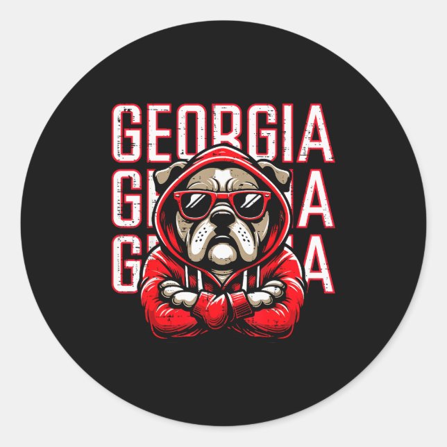 Bulldog Boys Youth Teen Kids Men Girls Women  Classic Round Sticker (Front)