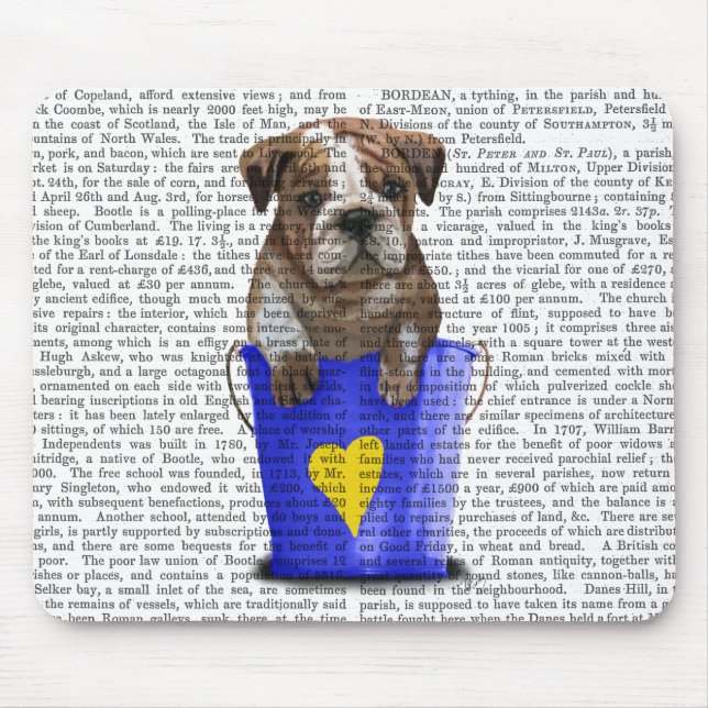 Bulldog Bucket Of Love Blue Mouse Pad (Front)