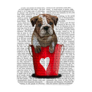 Bulldog Bucket Of Love Red Magnet
