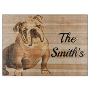 Bulldog Bull Dog Wood grain Cutting Board
