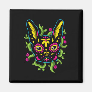 Bulldog Calavera Dia De Los Muertos Dogs Magnet