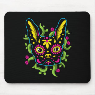 Bulldog Calavera Dia De Los Muertos Dogs Mouse Pad