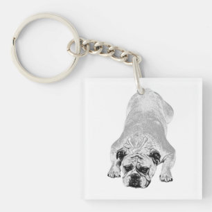 Bulldog Calm Holiday Pocket Key Ring