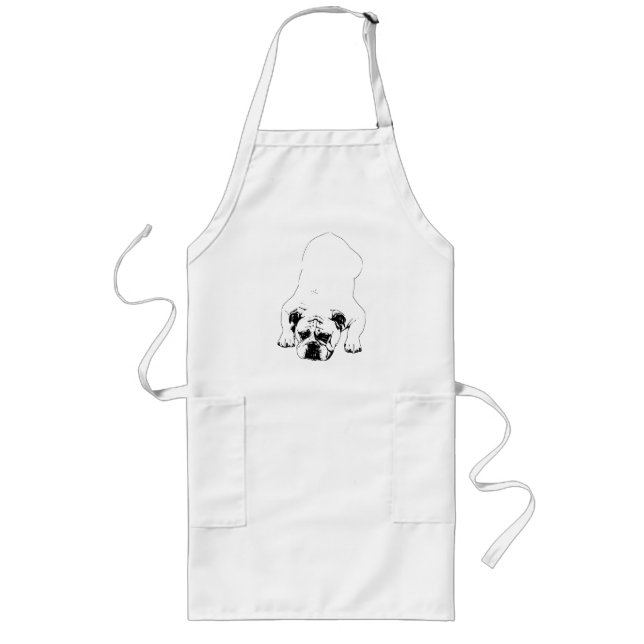 Bulldog Calm Kitchen Mood Long Apron (Front)