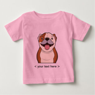 Bulldog Cartoon Personalised Baby T-Shirt