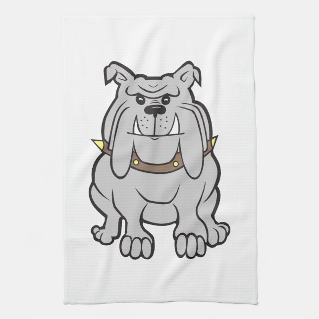 Bulldog cartoon tea towel (Vertical)