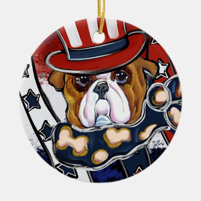 Bulldog            ceramic ornament (Front)