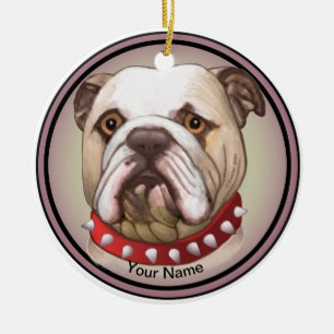 Bulldog ceramic ornament
