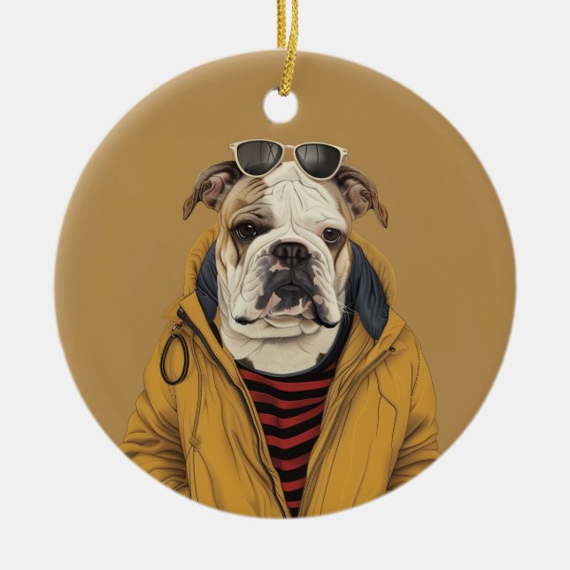 Bulldog  ceramic ornament (Front)