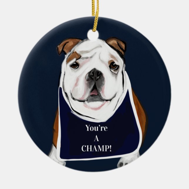 BULLDOG   CERAMIC ORNAMENT (Front)