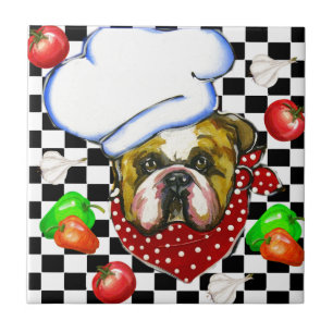 Bulldog Chef Ceramic Tile