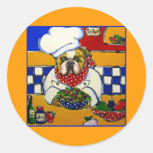 Bulldog Chef Classic Round Sticker
