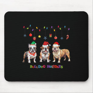 Bulldog Christmas3 Mouse Pad