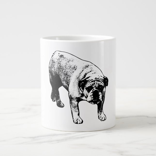 Bulldog Christmas Brew Large Coffee Mug (Front)