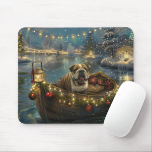 Bulldog Christmas Festive Voyage Mouse Pad