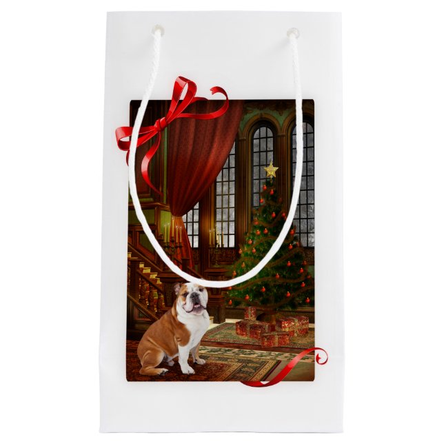 Bulldog Christmas Gift Bag (Front)