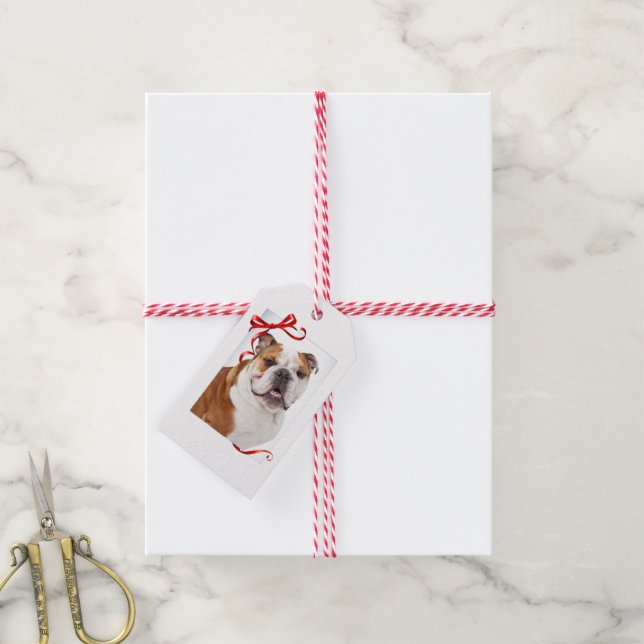 Bulldog Christmas Gift Tags (With Twine)