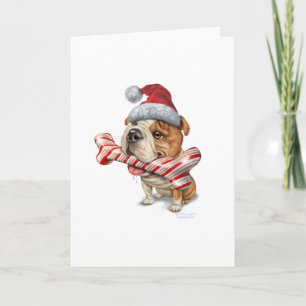 Bulldog christmas holiday card