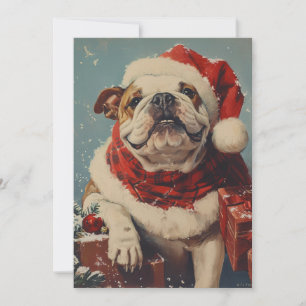Bulldog Christmas  Holiday Card