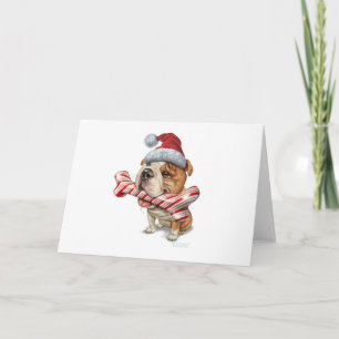 Bulldog christmas holiday card