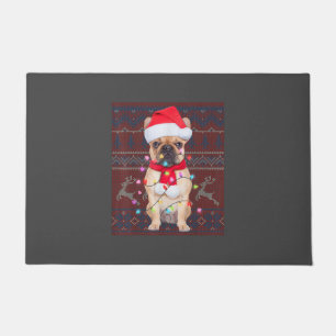 Bulldog Christmas Lights Ugly Sweater Dog Lover Doormat