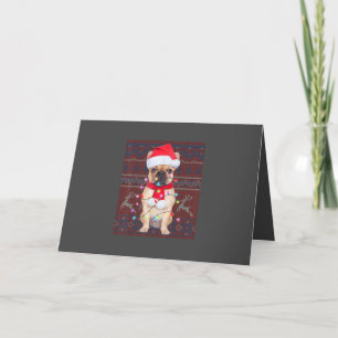Bulldog Christmas Lights Ugly Sweater Dog Lover Holiday Card